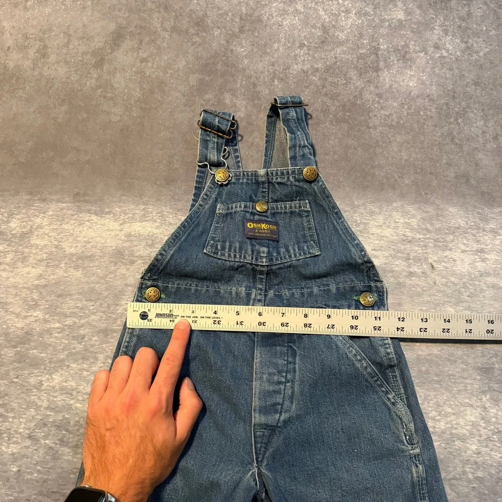 Vintage OshKosh B'gosh Kids Blue Denim Overalls Made in USA Cotton Dungarees 4T